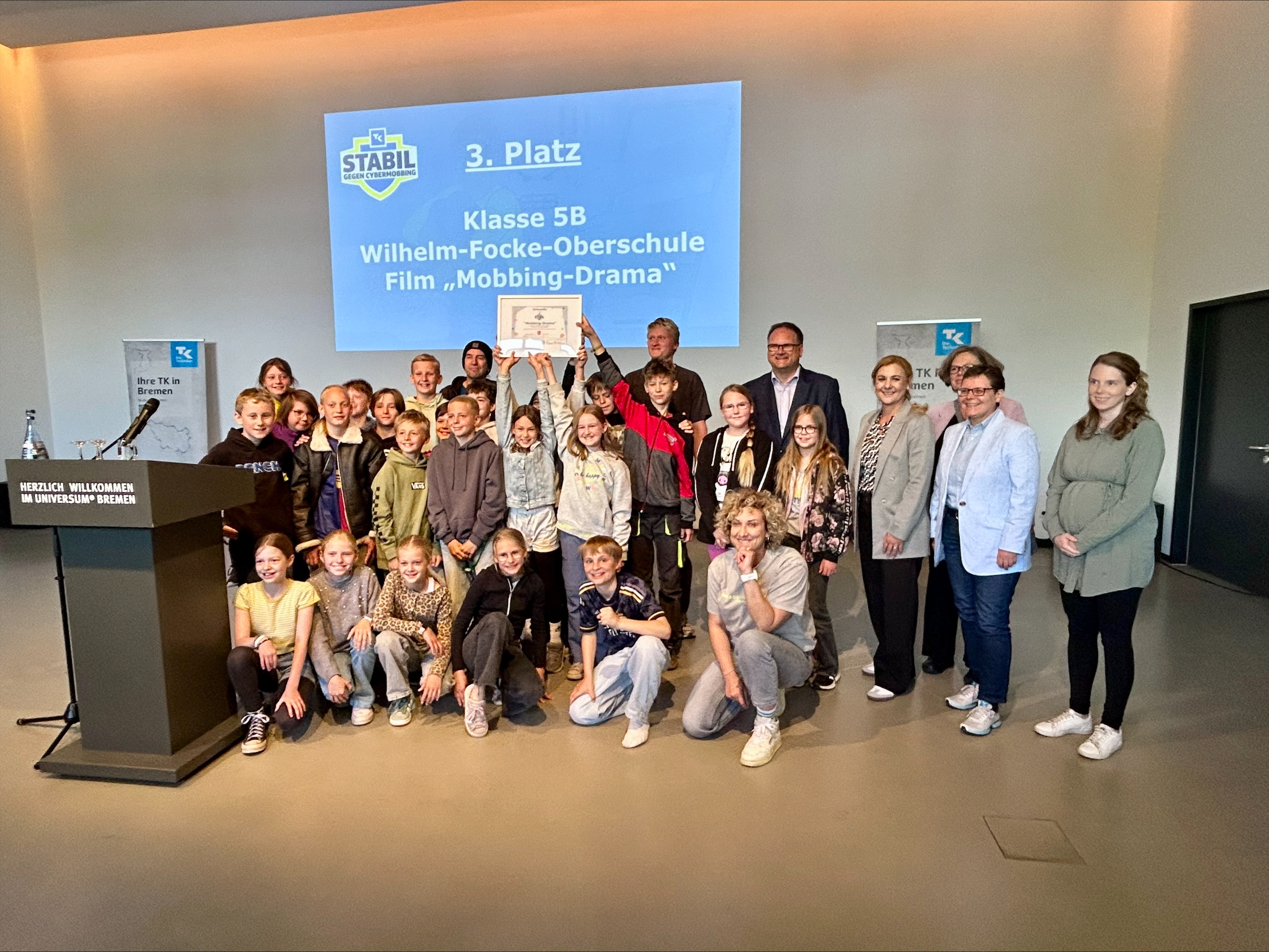 Ebenfalls auf das Treppchen schaffte es die Klasse 5b der Wilhelm-Focke-Oberschule.
