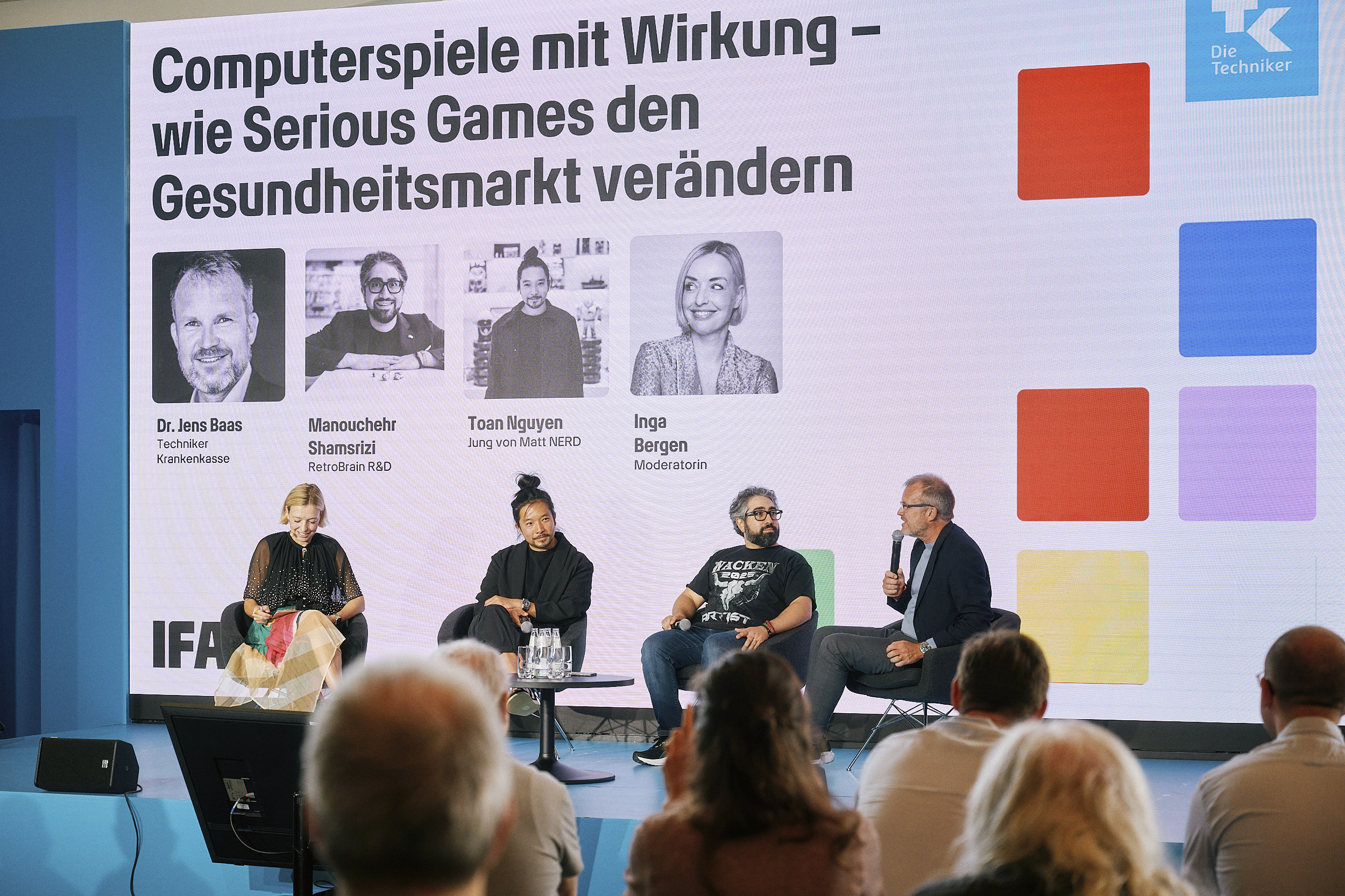 Was hat die TK noch auf der IFA gemacht? Zum Beispiel eine Gesprächsrunde zu Gaming und dem Potenzial für Gesundheit organisiert...
